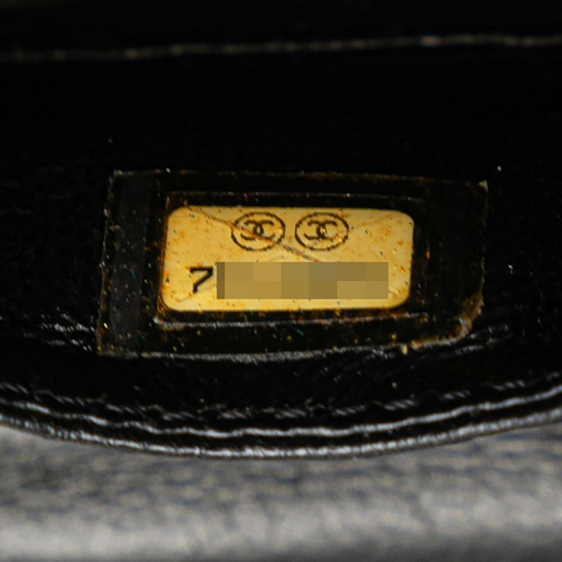 シャネル マトラッセ ココマーク チェーン バニティバッグ ブラック レザー レディース CHANEL 【中古】