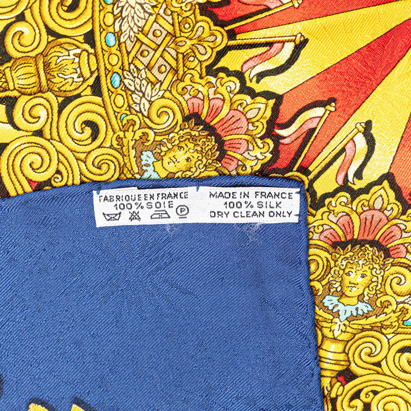 エルメス カレ90 LUNA PARK 遊園地 スカーフ ブルー ゴールド マルチカラー シルク レディース HERMES 【中古】