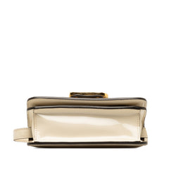 フェンディ カリグラフィー 斜め掛け ショルダーバッグ 8BT317 アイボリー ホワイト パテントレザー レディース FENDI 【中古】