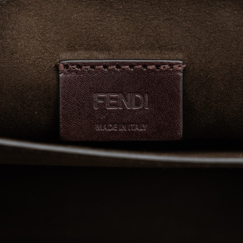 フェンディ カリグラフィー 斜め掛け ショルダーバッグ 8BT317 アイボリー ホワイト パテントレザー レディース FENDI 【中古】