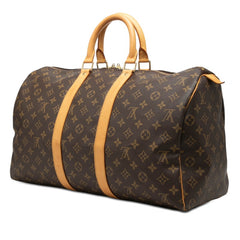 ルイ ヴィトン モノグラム キーポル45 ボストンバッグ ハンドバッグ M41428 ブラウン PVC レザー レディース LOUIS VUITTON 【中古】