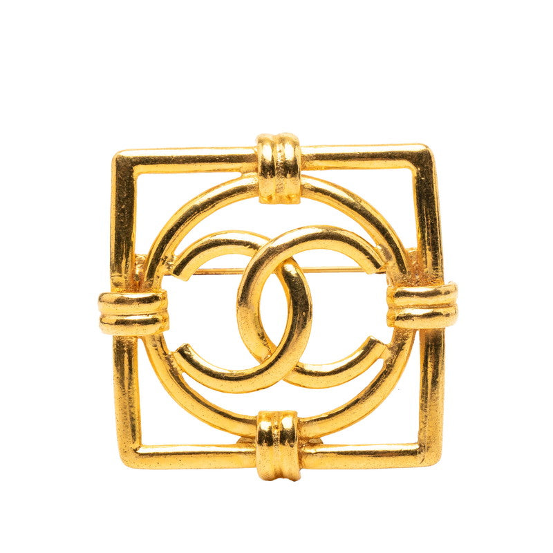 シャネル ヴィンテージ ココマーク スクエア ブローチ ゴールド メッキ レディース CHANEL 【中古】