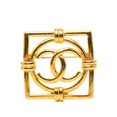 シャネル ヴィンテージ ココマーク スクエア ブローチ ゴールド メッキ レディース CHANEL 【中古】