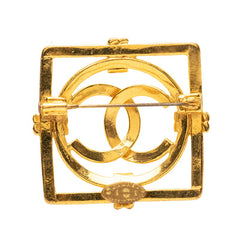 シャネル ヴィンテージ ココマーク スクエア ブローチ ゴールド メッキ レディース CHANEL 【中古】