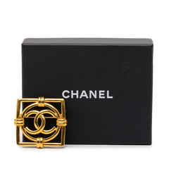 シャネル ヴィンテージ ココマーク スクエア ブローチ ゴールド メッキ レディース CHANEL 【中古】