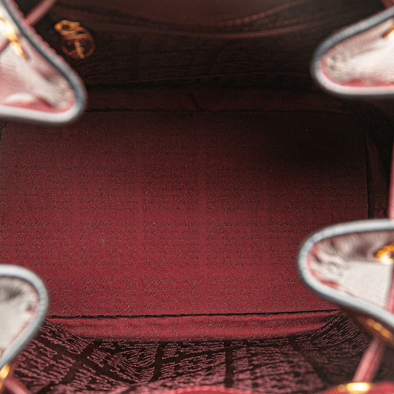 カルティエ マストライン ショルダーバッグ ワインレッド ボルドー レザー レディース CARTIER 【中古】