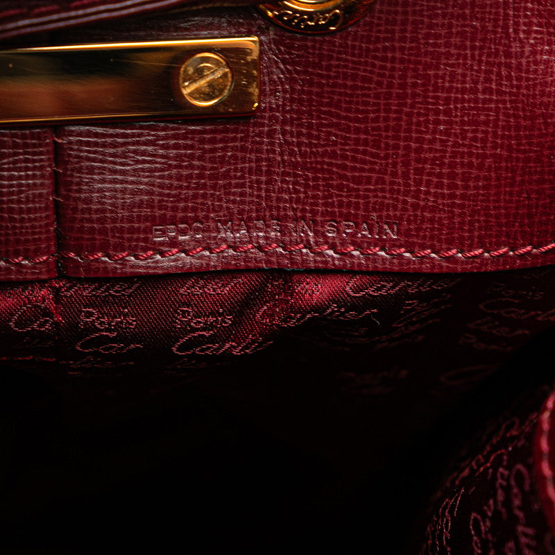 カルティエ マストライン ショルダーバッグ ワインレッド ボルドー レザー レディース CARTIER 【中古】