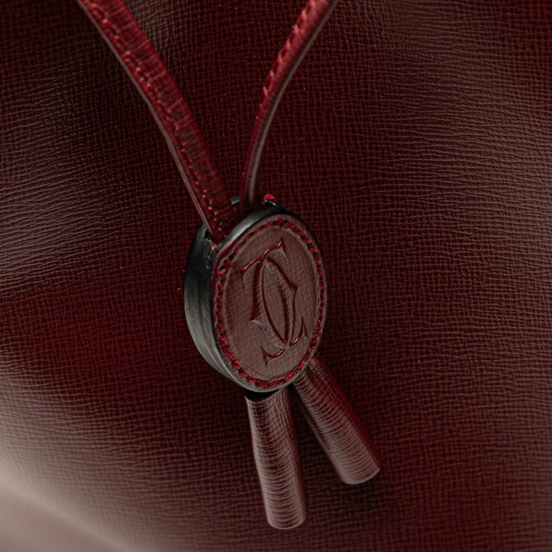 カルティエ マストライン ショルダーバッグ ワインレッド ボルドー レザー レディース CARTIER 【中古】