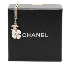 シャネル ココマーク カメリア ネックレス ゴールド ホワイト メッキ レディース CHANEL 中古