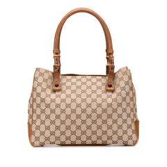 グッチ GGキャンバス バンブー トートバッグ 112526 ベージュ ブラウン キャンバス レザー レディース GUCCI 【中古】