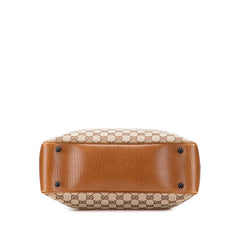 グッチ GGキャンバス バンブー トートバッグ 112526 ベージュ ブラウン キャンバス レザー レディース GUCCI 【中古】