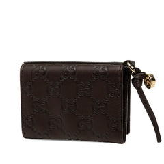 グッチ マイクログッチシマ カードケース 名刺入れ 323401 ブラウン レザー レディース GUCCI 【中古】