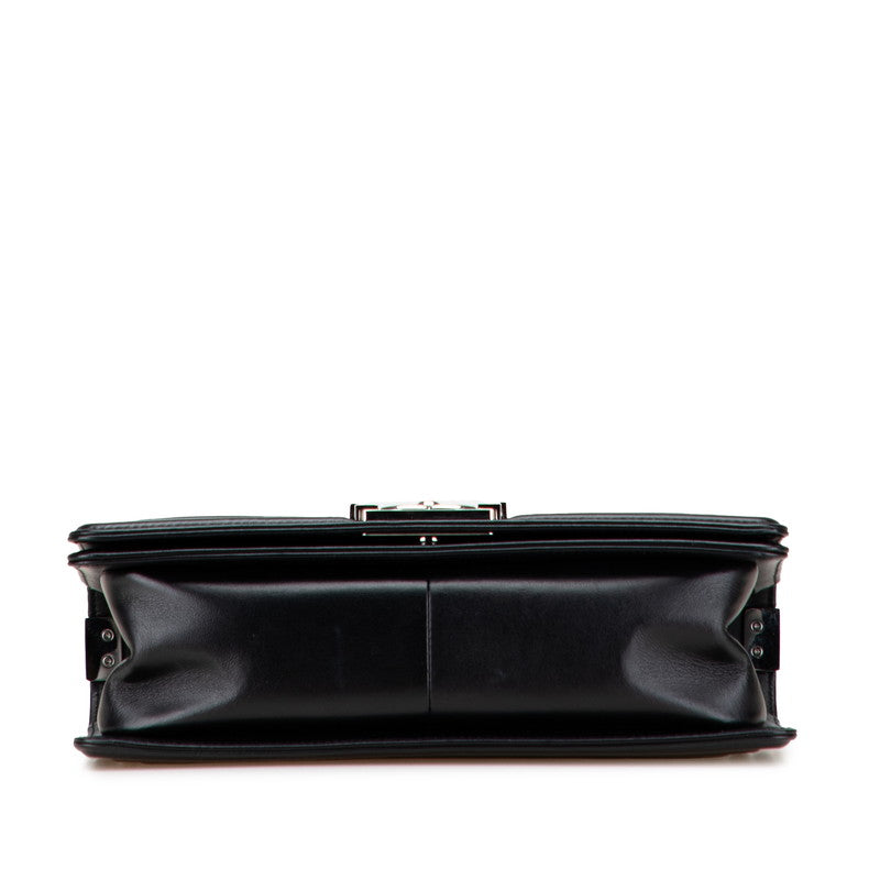 シャネル ボーイシャネル シェブロン Vステッチ チェーンショルダーバッグ ブラック ラムスキン レディース CHANEL 【中古】