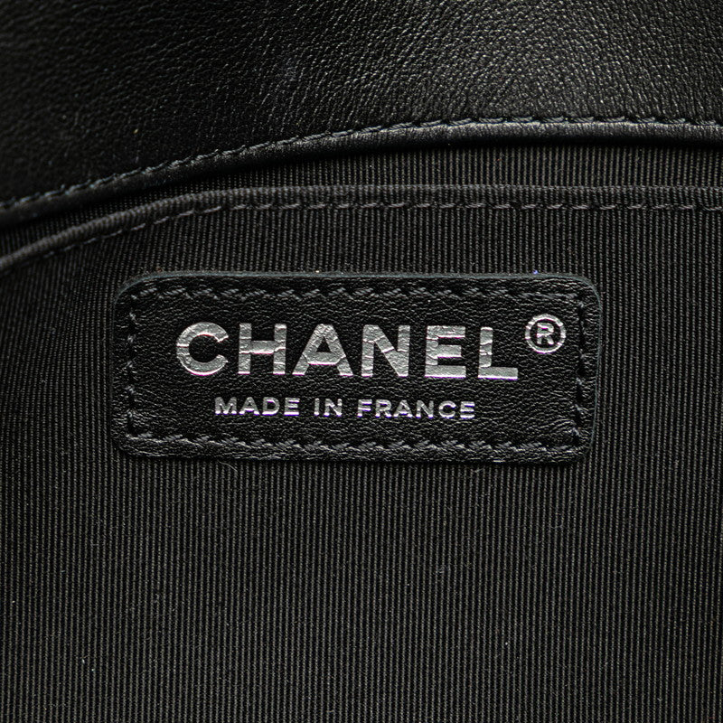 シャネル ボーイシャネル シェブロン Vステッチ チェーンショルダーバッグ ブラック ラムスキン レディース CHANEL 【中古】