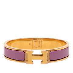 エルメス クリックH PM バングル ゴールド パープル メッキ レディース HERMES 【中古】