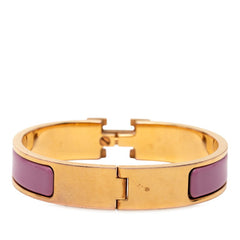 エルメス クリックH PM バングル ゴールド パープル メッキ レディース HERMES 【中古】