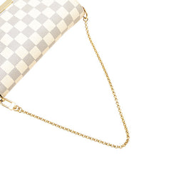 ルイ ヴィトン ダミエ アズール フェイボリットPM チェーン ハンドバッグ ワンショルダーバッグ N41277 ホワイト PVC レザー レディース LOUIS VUITTON 【中古】