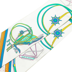 エルメス ツイリー LES VOITURES A TRANSFORMATION 折畳み式幌の馬車 スカーフ ホワイト マルチカラー シルク レディース HERMES 【中古】