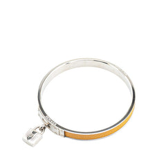 エルメス ケリーバングル カデナ モチーフ バングル シルバー イエロー メタル レザー レディース HERMES 【中古】