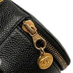 シャネル ココマーク アクセサリーポーチ ジュエリーケース ブラック キャビアスキン レディース CHANEL 【中古】