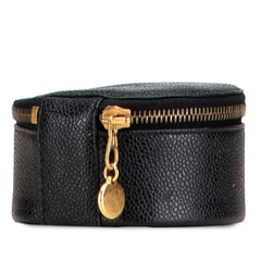 シャネル ココマーク アクセサリーポーチ ジュエリーケース ブラック キャビアスキン レディース CHANEL 【中古】
