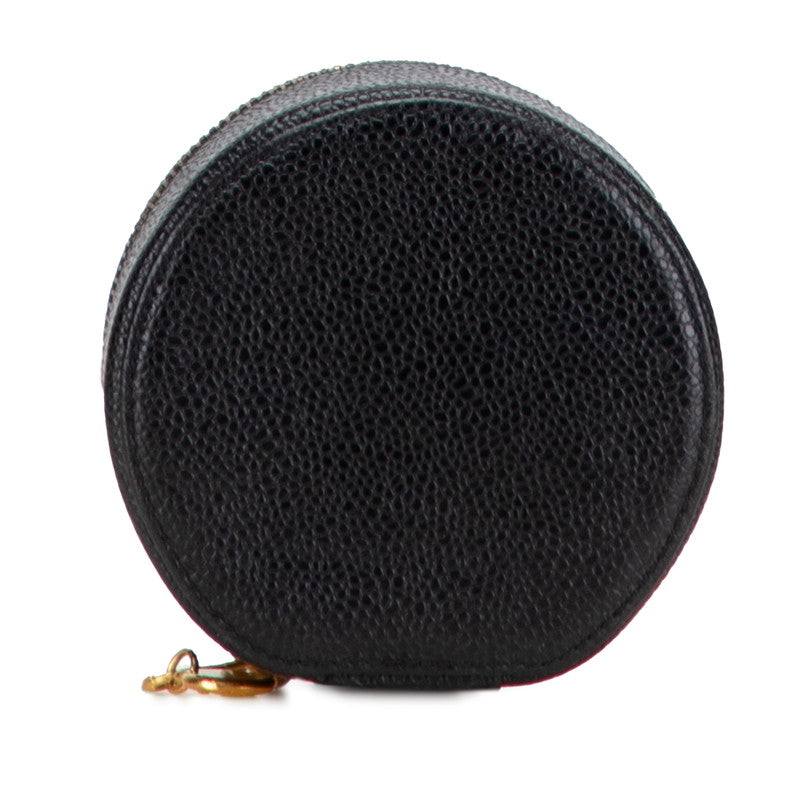 シャネル ココマーク アクセサリーポーチ ジュエリーケース ブラック キャビアスキン レディース CHANEL 【中古】