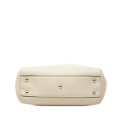 グッチ バンブー ミニショッパー ハンドバッグ ショルダーバッグ 2WAY 368823 ホワイト レザー レディース GUCCI 【中古】