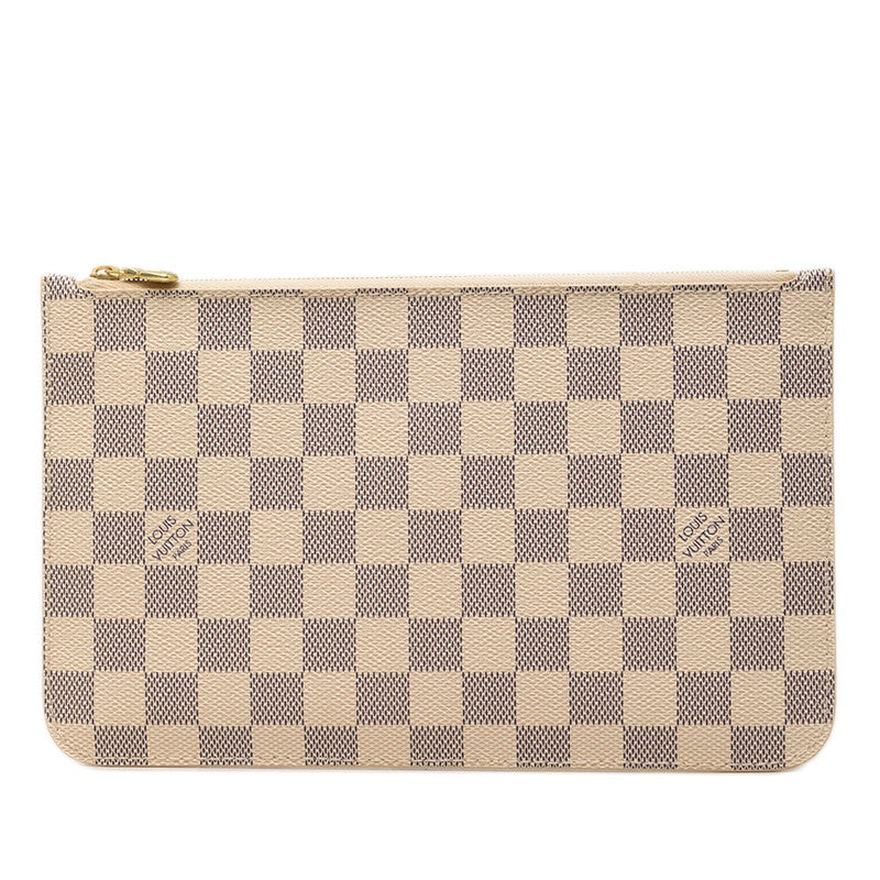 ルイ ヴィトン ダミエ アズール ネヴァーフル 付属ポーチ ポーチ N41361 ホワイト PVC レザー レディース LOUIS VUITTON 【中古】
