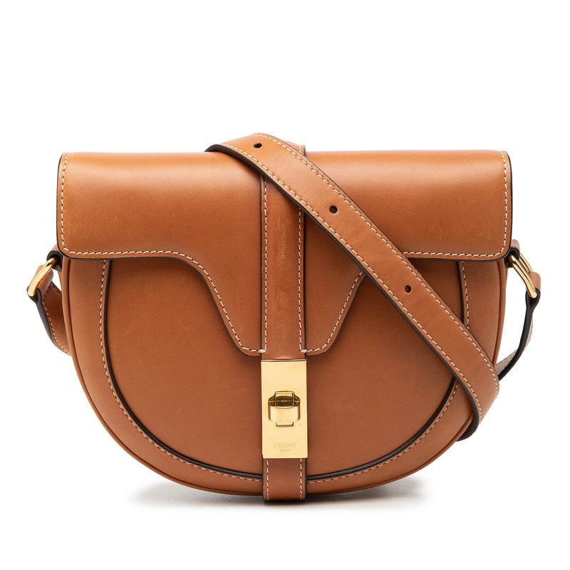 セリーヌ スモール ブザス 16 セーズ 斜め掛け ショルダーバッグ ブラウン レザー レディース CELINE 【中古】