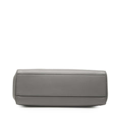 グッチ バンブー ニムフェア ミディアム ハンドバッグ 453766 グレー レザー レディース GUCCI 【中古】