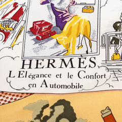 エルメス カレ90 Confort en Automobile 自動車の快適 スカーフ ネイビー マルチカラー シルク レディース HERMES 中古