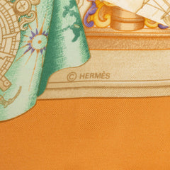エルメス カレ90 Azvlejos アズレージョ スカーフ 大判スカーフ ベージュ シルク レディース HERMES 中古