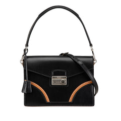 プラダ ステッチリム ハンドバッグ ショルダーバッグ 2WAY BR5138 ブラック レザー レディース PRADA 【中古】