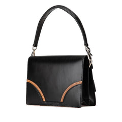 プラダ ステッチリム ハンドバッグ ショルダーバッグ 2WAY BR5138 ブラック レザー レディース PRADA 【中古】