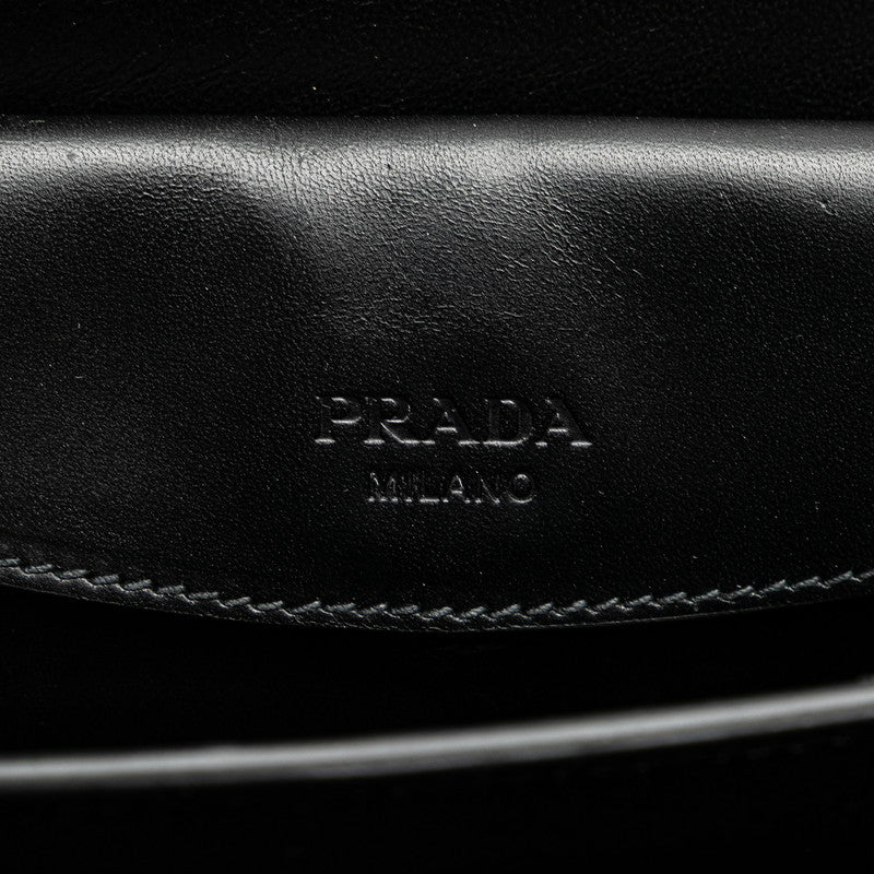 プラダ ステッチリム ハンドバッグ ショルダーバッグ 2WAY BR5138 ブラック レザー レディース PRADA 【中古】