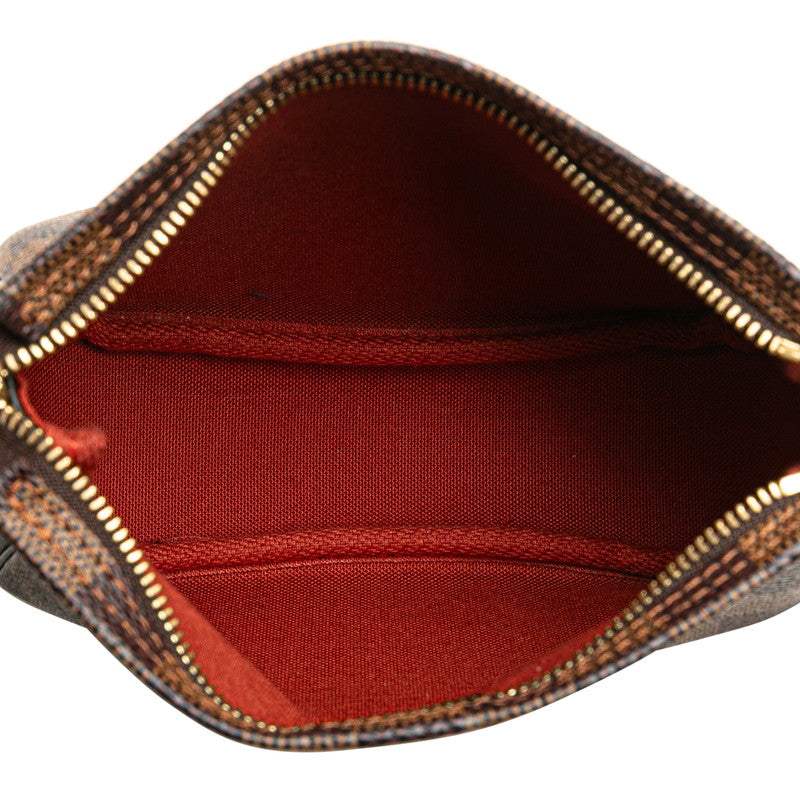 ルイ ヴィトン ダミエ トゥルース メイクアップ アクセサリーポーチ ハンドバッグ N51982 ブラウン PVC レザー レディース LOUIS VUITTON 【中古】