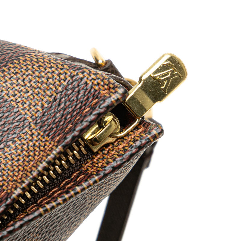 ルイ ヴィトン ダミエ トゥルース メイクアップ アクセサリーポーチ ハンドバッグ N51982 ブラウン PVC レザー レディース LOUIS VUITTON 【中古】