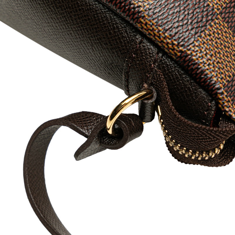 ルイ ヴィトン ダミエ トゥルース メイクアップ アクセサリーポーチ ハンドバッグ N51982 ブラウン PVC レザー レディース LOUIS VUITTON 【中古】