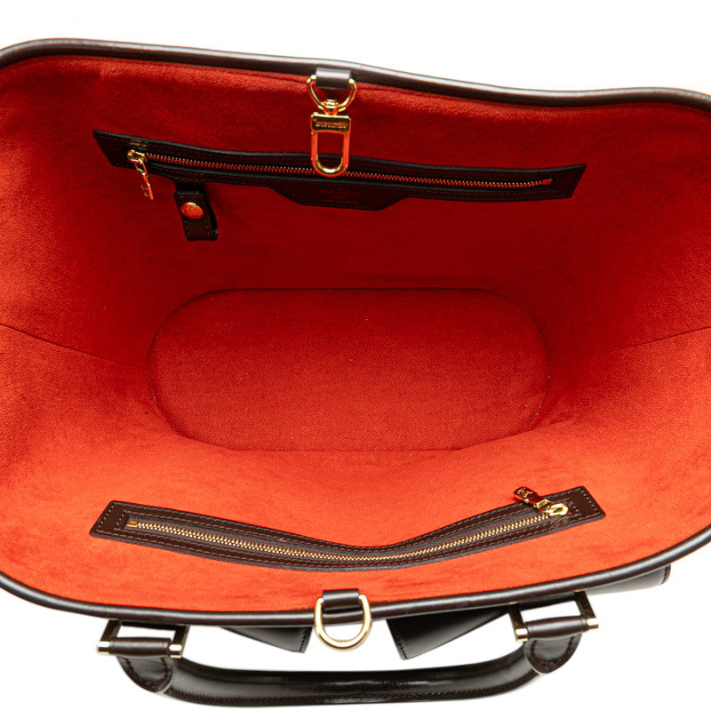 ルイ ヴィトン ダミエ マノスクGM ハンドバッグ トートバッグ N51120 ブラウン PVC レザー レディース LOUIS VUITTON 【中古】