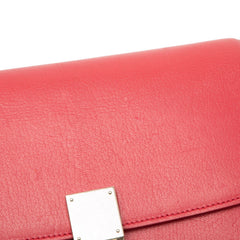 セリーヌ クラシックボックス ミディアム ショルダーバッグ レッド レザー レディース CELINE 【中古】