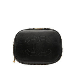 シャネル シェブロン Vステッチ ココマーク チェーン ショルダーバッグ ブラック ラムスキン レディース CHANEL 【中古】