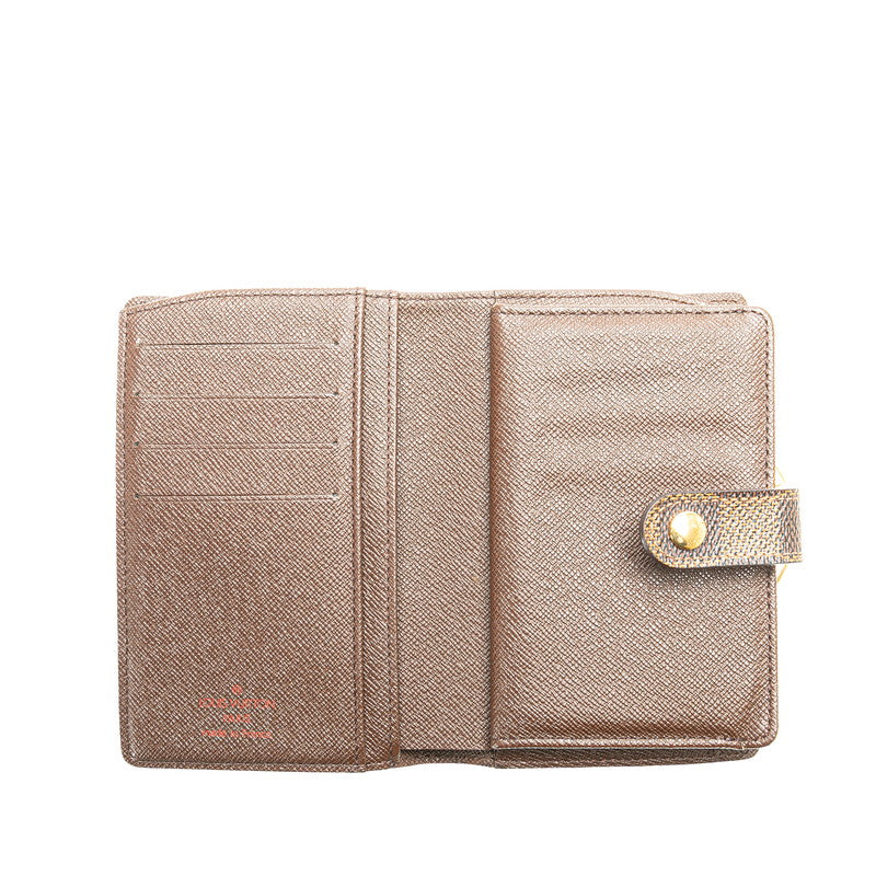 ルイ ヴィトン ダミエ ポルトフォイユ ヴィエノワ 三つ折り財布 N61674 ブラウン PVC レディース LOUIS VUITTON 【中古】