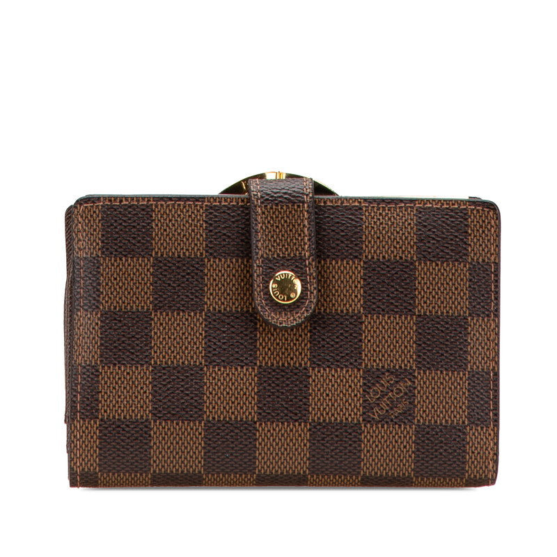 ルイ ヴィトン ダミエ ポルトフォイユ ヴィエノワ 三つ折り財布 N61674 ブラウン PVC レディース LOUIS VUITTON 【中古】