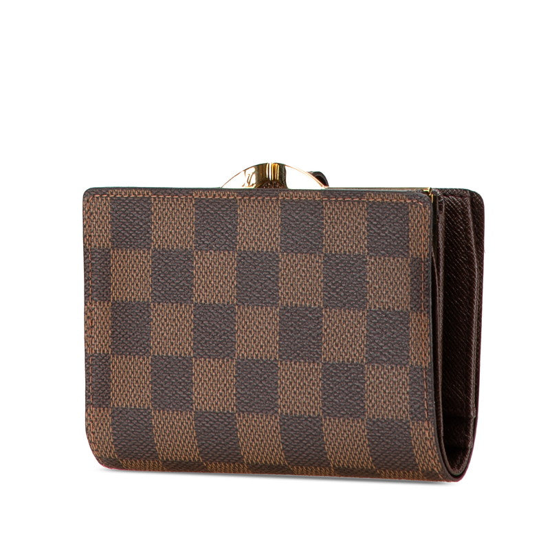 ルイ ヴィトン ダミエ ポルトフォイユ ヴィエノワ 三つ折り財布 N61674 ブラウン PVC レディース LOUIS VUITTON 【中古】