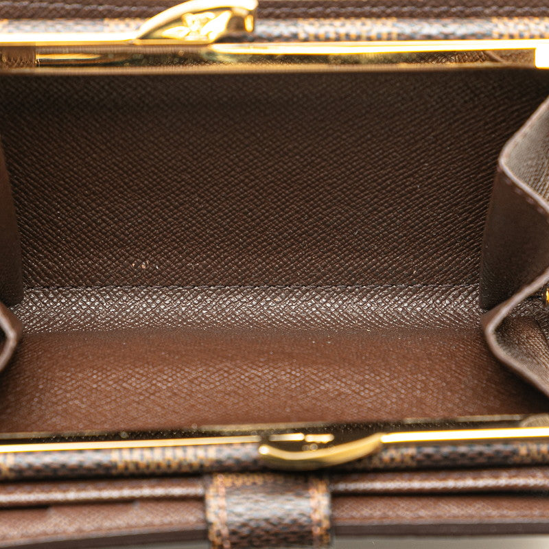 ルイ ヴィトン ダミエ ポルトフォイユ ヴィエノワ 三つ折り財布 N61674 ブラウン PVC レディース LOUIS VUITTON 【中古】