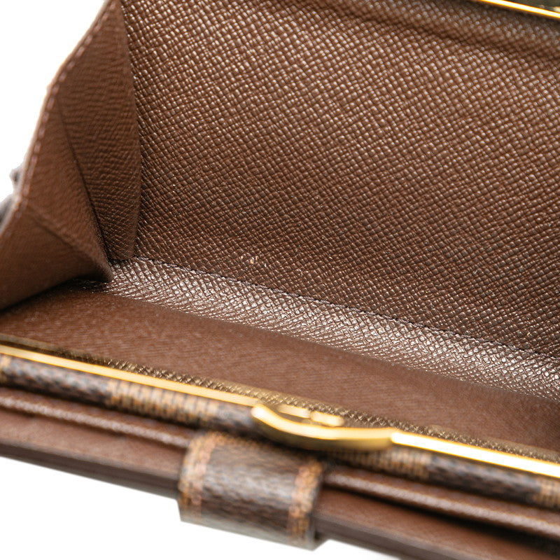 ルイ ヴィトン ダミエ ポルトフォイユ ヴィエノワ 三つ折り財布 N61674 ブラウン PVC レディース LOUIS VUITTON 【中古】
