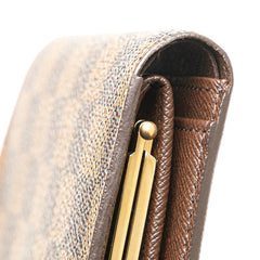 ルイ ヴィトン ダミエ ポルトフォイユ ヴィエノワ 三つ折り財布 N61674 ブラウン PVC レディース LOUIS VUITTON 【中古】