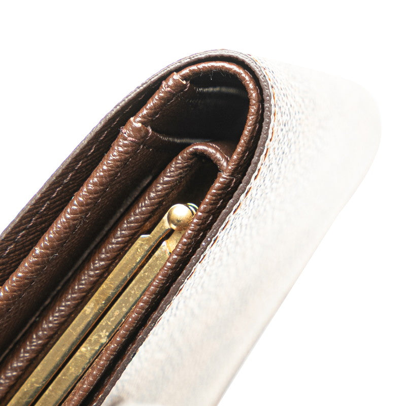 ルイ ヴィトン ダミエ ポルトフォイユ ヴィエノワ 三つ折り財布 N61674 ブラウン PVC レディース LOUIS VUITTON 【中古】
