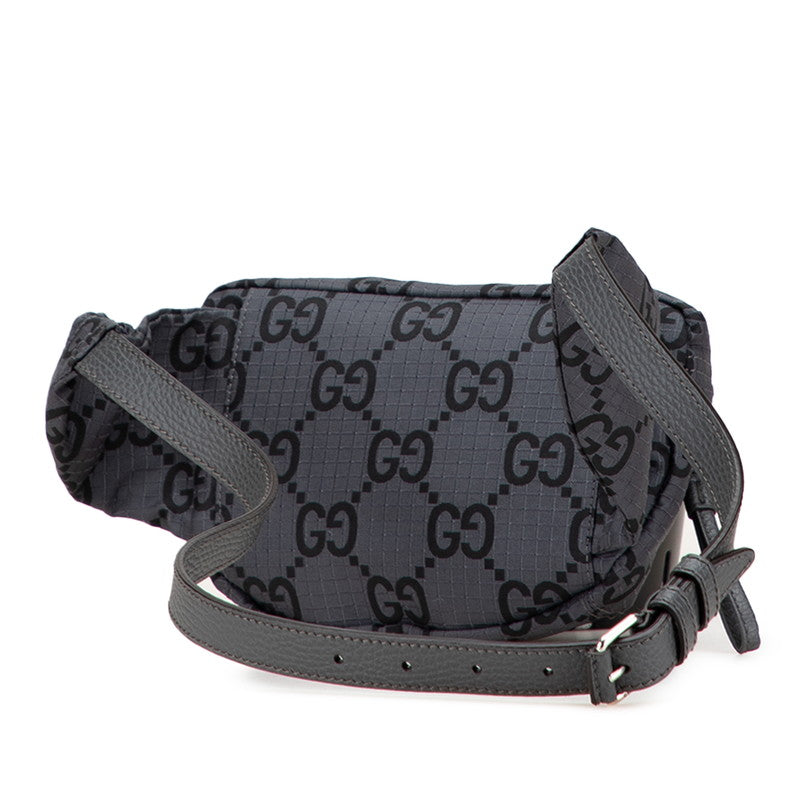 グッチ GGナイロン ウエストバッグ ボディバッグ 767934 グレー レザー エコナイロン メンズ GUCCI 【中古】