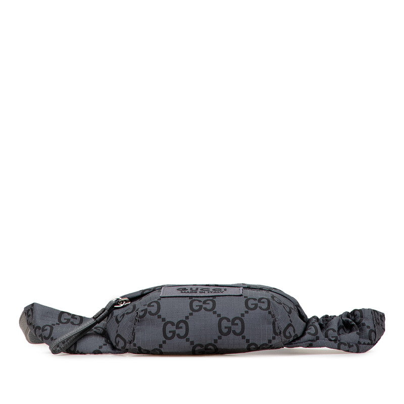 グッチ GGナイロン ウエストバッグ ボディバッグ 767934 グレー レザー エコナイロン メンズ GUCCI 【中古】